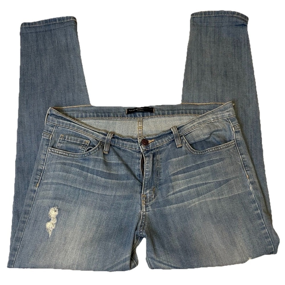 Flying Monkey Platinum Distressed‎ Slim Saralina Boyfriend Denim Size 29